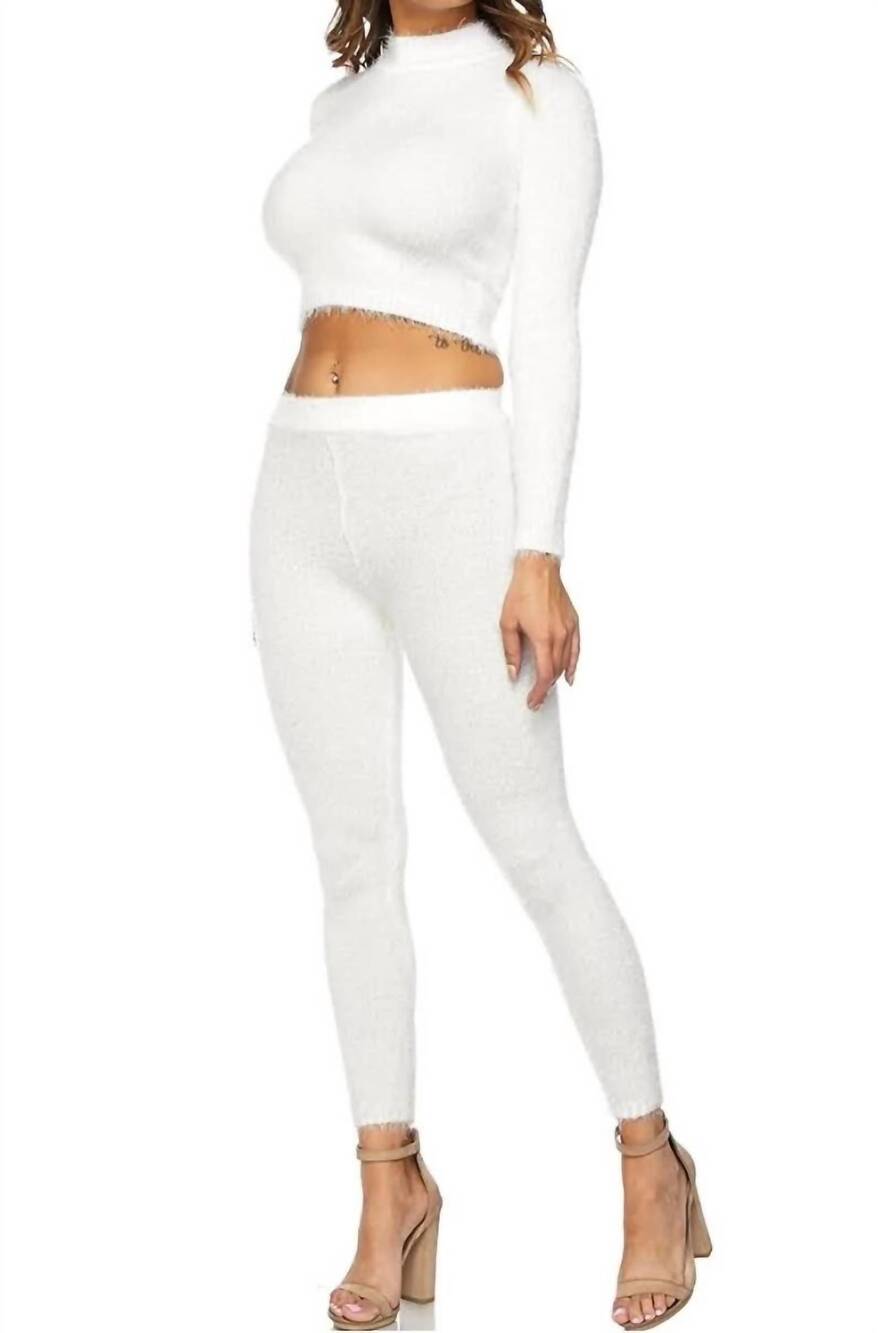 NEW HERA lei lei crop top legging set in white